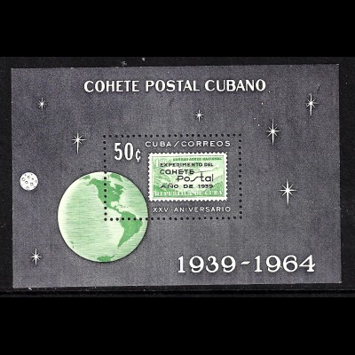 Kuba: 1964, Blockausgabe Postraketenflug
