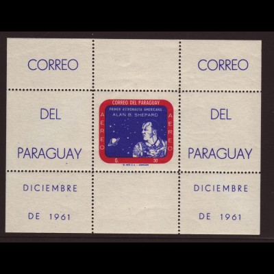 Paraguay: 1961, Blockausgabe Astronaut Shepard