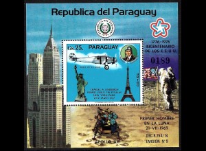 Paraguay: 1977, Blockausgabe Charles Lindbergh (Einzelstück)