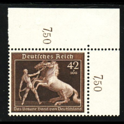 1939, Braunes Band Rossbändiger (Eckrandstück oben rechts)