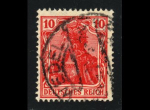 1919, Kriegsdruck 10 Pfg., seltene Farbe dunkelrosarot (farbgepr. BPP)