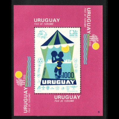 Uruguay: 1974, Blockausgabe Tourismus