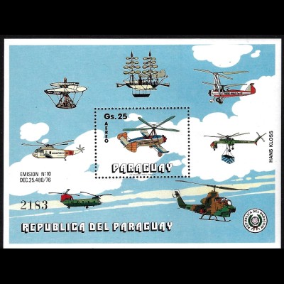Paraguay: 1979, Blockausgabe Geschichte der Luftfahrt