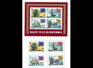 Jungferninseln: 1976, 200 Jahre USA (Motiv: Historische Segelschiffe)
