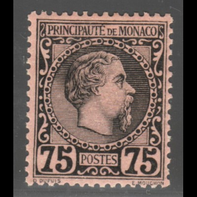 Monaco: 1885, Fürst Charles III. 75 C. (Erstfalz, M€ 250,-)