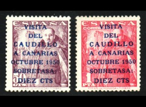 Spanien: 1950, Überdruckausgabe General Franco auf den Kanaren 