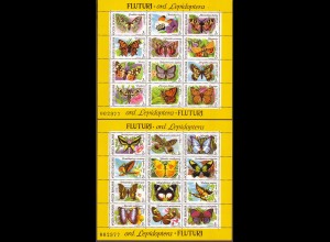 Rumänien: 1991, Blockpaar Schmetterlinge