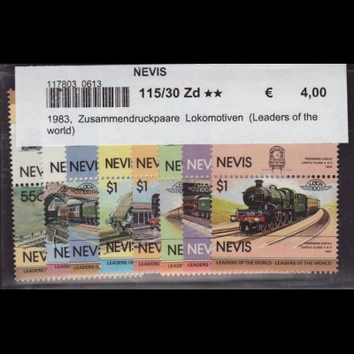 Nevis: 1983, Zusammendruckpaare Lokomotiven (Leaders of the world)