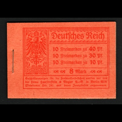 1921, Markenheftchen Germania in besserer Type ohne ONr. (M€ 600,-)