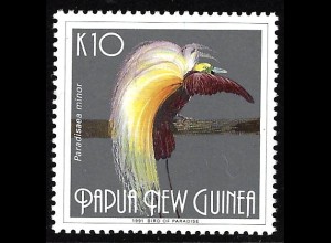 Papua Neuguinea: 1991, Paradiesvogel 10 K.