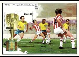 Brasilien: 1983, Blockausgabe Fußballweltmeisterschaft (Spielszene, Einzelstück)
