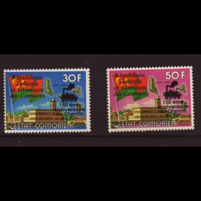 Komoren: 1978, Überdruckausgabe Eisenbahnverbindung Liverpool - Manchester (M€ 300,-)