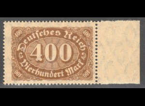 1922, Ziffern 400 Mk. rötlichbraun (farbgepr. Infla)