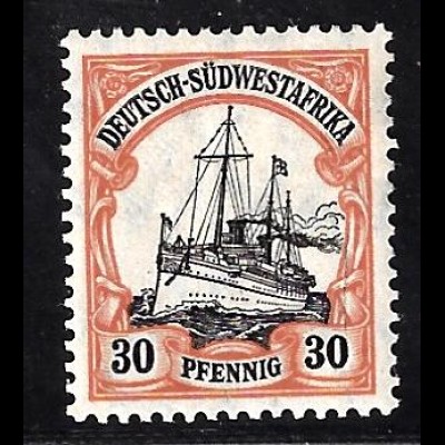 DSW: 1906/19, Kaiserjacht mit WZ (postfrisch)
