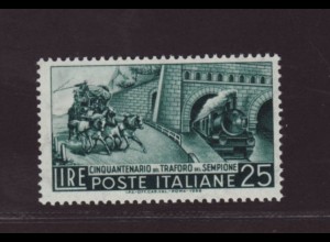 Italien: 1956, Simplon-Tunnel (Motiv: Eisenbahn, Postkutsche)