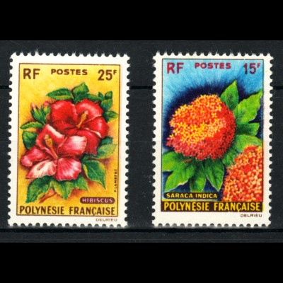 Französisch Polynesien: 1962, Freimarken Blumen