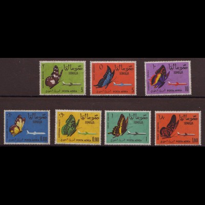 Somalia: 1961, Schmetterlinge (teilweise Gummifehler, M€ 34,-)