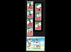 Nicaragua: 1989, Fußball-WM Italien (Spielszenen, Satz und Blockausgabe)