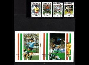 Grenada: 1990, Fußball-WM Italien (Berühmte Nationalspieler, Satz und Blockpaar)