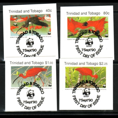 Trinidad und Tobago: 1990, Rotsichler (WWF-Ausgabe, Briefstücke mit Esst)