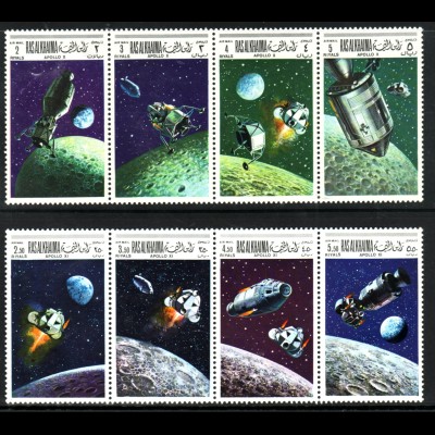 Ras Al Khaimah: 1969, Weltraumprogramme Apollo 10 und 11 (Zusammendruckstreifen)