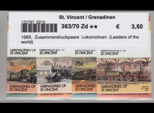 St. Vincent / Grenadinen: 1985, Zusammendruckpaare Lokomotiven (Leaders of the world)