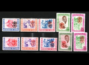 Guinea: 1962, Malariabekämpfung (beide Aufdruckfarben)
