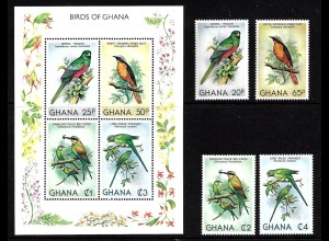 Ghana: 1981, Einheimische Vögel (Satz und Blockausgabe)