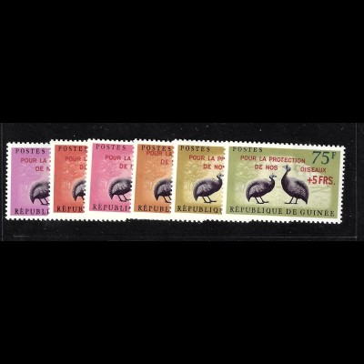 Guinea: 1962, Überdruckausgabe Vogelschutz