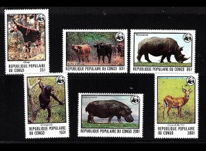Kongo / Brazzaville: 1978, Geschützte Wildtiere (frühe WWF-Ausgabe)