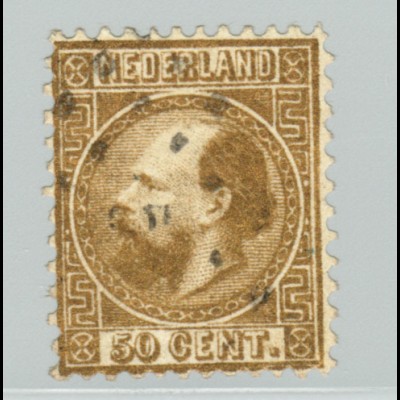 Niederlande: 1867, König Wilhelm III. 50 C. golden 