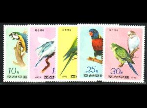 Nordkorea: 1975, Papageien (ohne Gummi verausgabt)