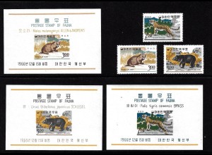 Südkorea: 1966, Säugetiere (Satz und Blocksatz)