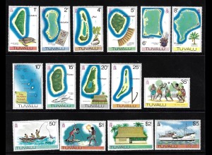 Tuvalu: 1976, Freimarken Einheimische Motive (mit WZ)