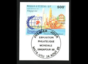 Wallis- und Futuna-Inseln: 1995, Briefmarkenausstellung SINGAPUR 95 (Briefstück mit Esst)
