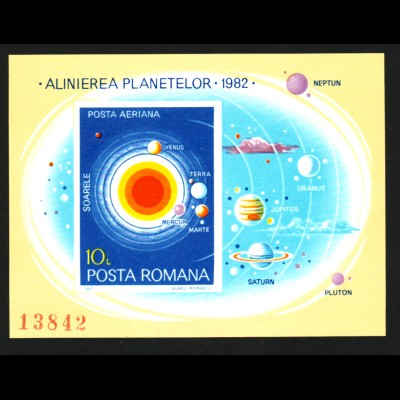 Rumänien: 1981, Blockausgabe Planeten (ungezähnt)