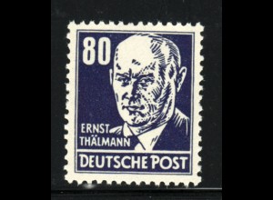 SBZ: 1948, Köpfe I 80 Pfg. schwarzblauviolett (bessere Farbe, farbgepr. BPP) 