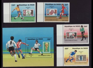 Niger: 1986, Fußball-WM Mexiko (Spielszenen, Satz und Blockausgabe)