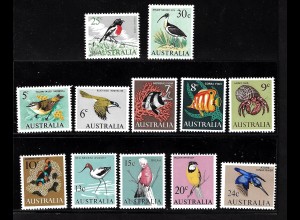 Australien: 1966, Freimarken Vögel und Fische