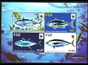 Fidschi-Inseln: 2004, Blockausgabe Thunfisch (WWF-Ausgabe)