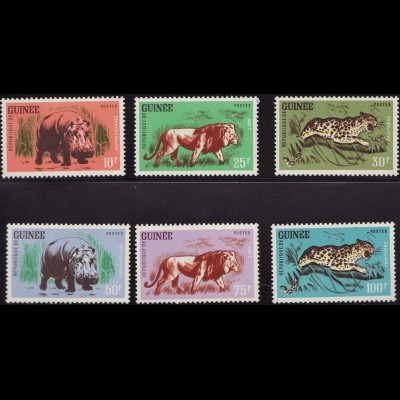 Guinea: 1962, Freimarken Wildtiere