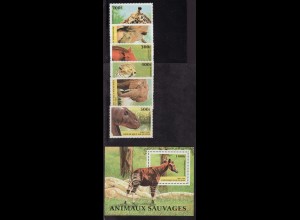 Guinea: 1997, Einheimische Wildtiere (Satz und Blockausgabe)
