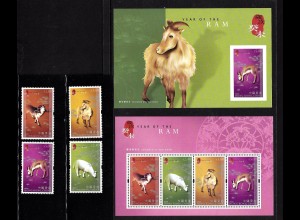 Hongkong: 2003, Neujahr, Jahr des Schafes (Satz und Blockpaar)