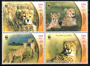 Iran: 2003, Gepard, WWF-Ausgabe (Viererblock)