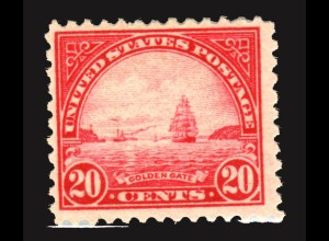 USA: 1923, Freimarken 20 C. Golden Gate (bessere Type, gez. L 11)