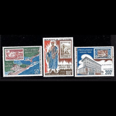 Elfenbeinküste: 1969, Briefmarkenausstellung Philexafrique (Motiv Marke auf Marke)