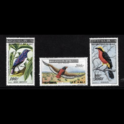 Mali: 1960, Überdruckausgabe Vögel (ohne Höchstwert 500 Fr.)