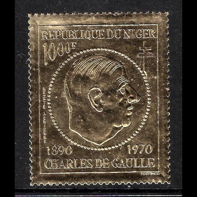Niger: 1971, Goldmarke Präsident Charles de Gaulle (M€ 95,-)