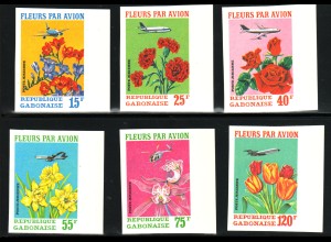 Gabun: 1971, Versand von Schnittblumen per Luftfracht (in geänderten Farben)