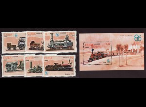 Kuba: 1986, Lokomotiven (Satz und Blockausgabe)